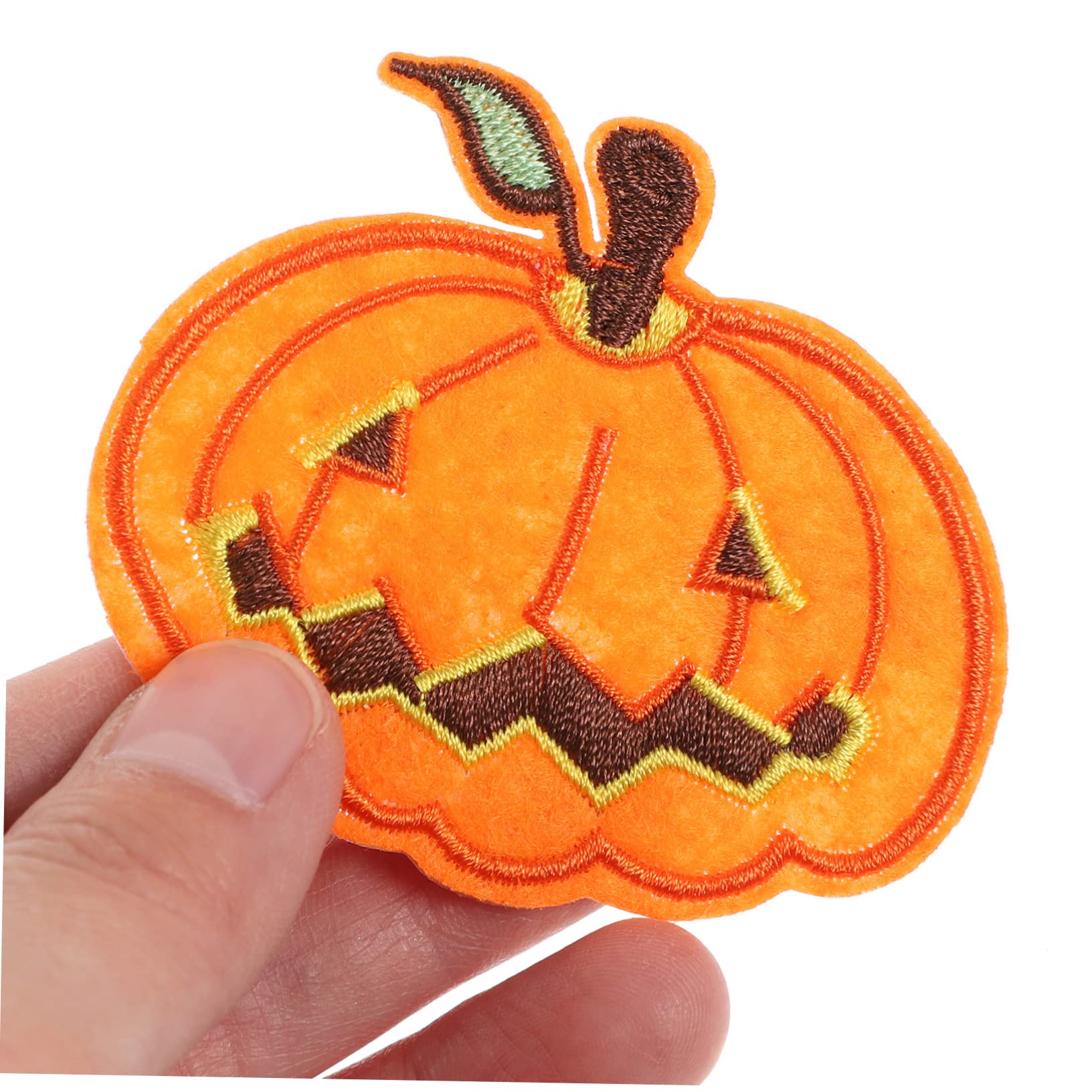 Amazon | VILLCASE 5個 ハロウィン かぼちゃ 刺繍 ワッペン、 不織布