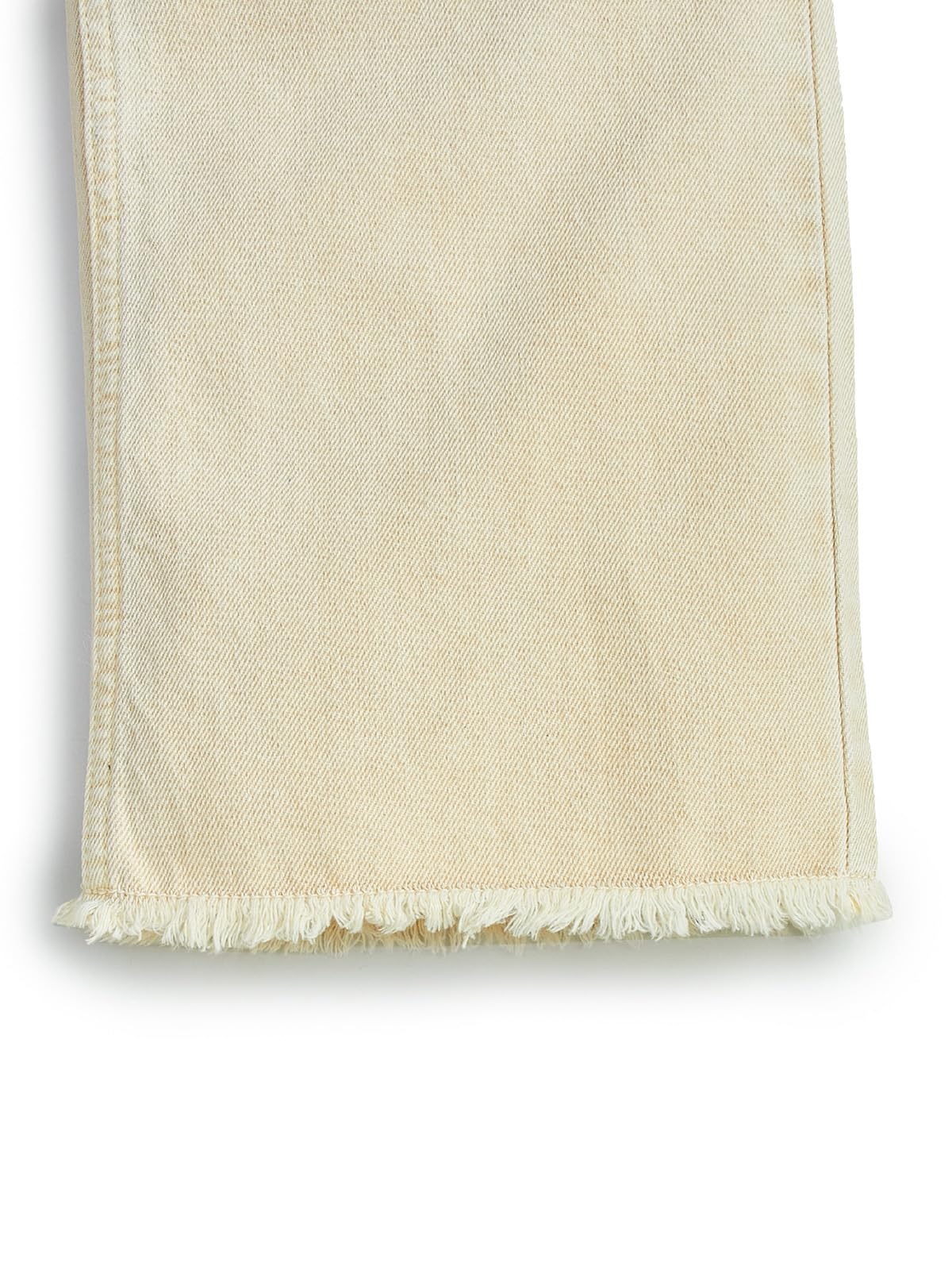 Knit N Knot Girl's Kids Beige Cream Wide Leg Flared Fit Relaxed Loose Colour High Waist Frayed Bottom Jeans | Regular Casual Festival Occassional Wear | Non Stretch | Adjustable Waist 4