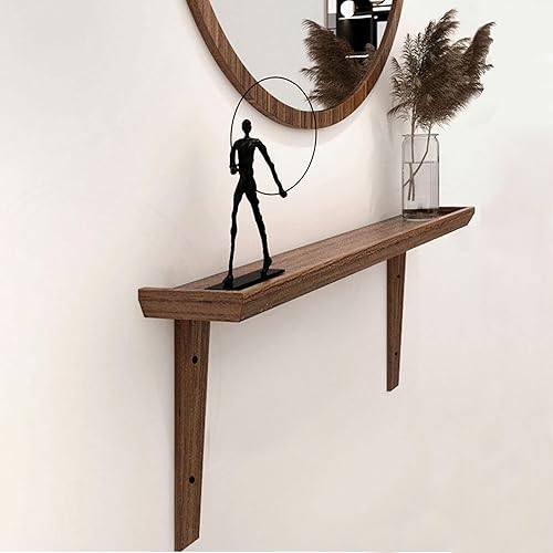 Miniatura 4 de Handmade Modern Rustic Console Hall, Rustic Wooden Floating Shelf for Stylish Entryway Organization and Wall Decor, Floating Shelves 28 inches - 70