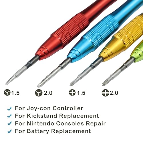 Miniatura 2 de Y00 Triwing Screwdriver for Nintendo Switch Triwing Tripoint Screwdriver Set Y00 and PH00 Phillips Screwdriver Set Repair Tool Kit for Joy-con