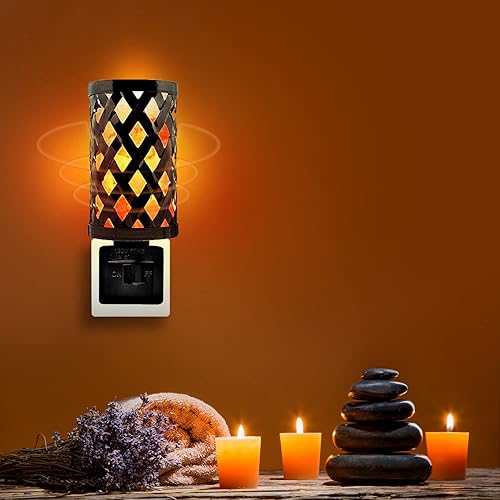 Miniatura 2 de Himalayan Glow Lámpara de sal estilo celosía con trozos de sal rosa | Enchufe de pared giratorio de 360 grados, regalo ideal para decoración del
