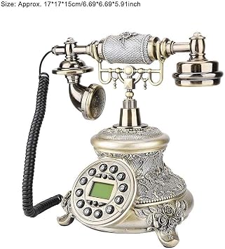 Retro Corded Landline Telephone, Classical Telephone Antique Desk Phone Vintage Landline Fixed Telephone With Dial Button, Home And Hotel Decor