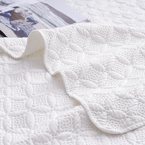 Miniatura 4 de PHF Juego de ropa de cama tamaño King  Colcha ligera de verano, 3 piezas, suave y transpirable, con patrón de monedas, para todas las estaciones,