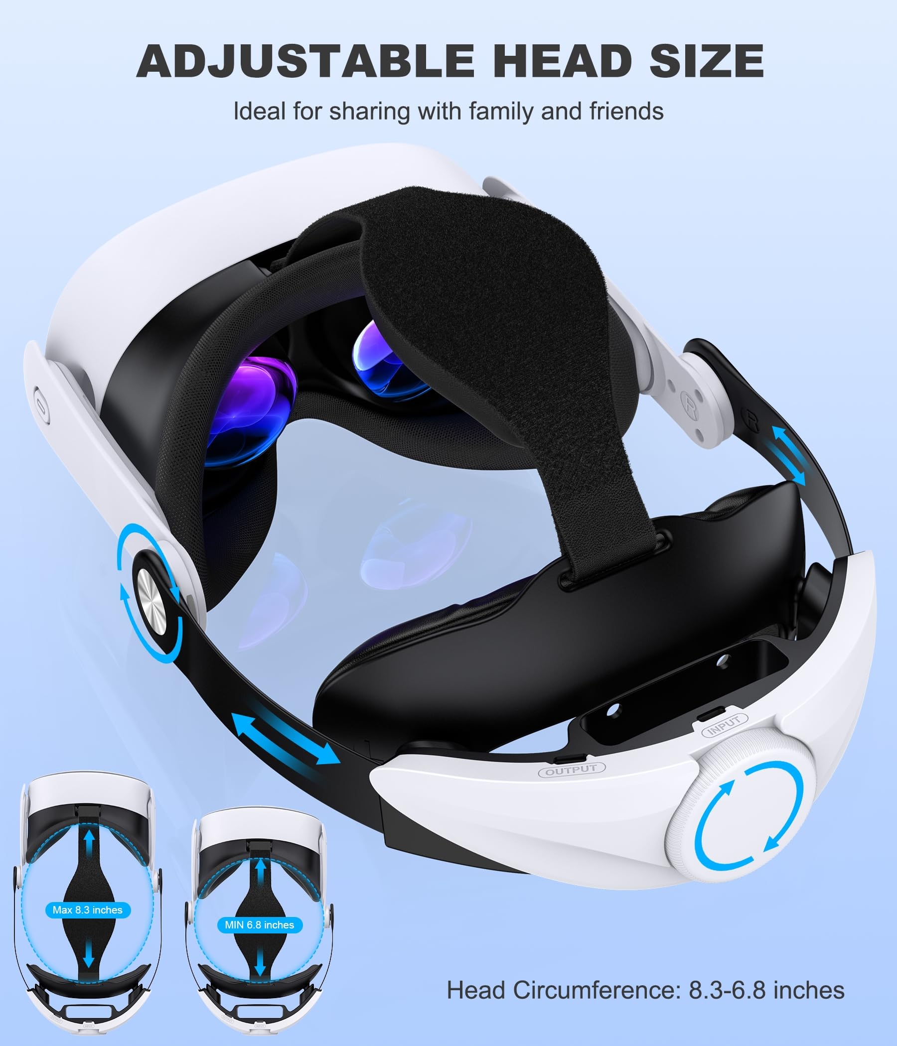 Correa de cabeza de batería para Quest 2/Quest 3/Quest 3S, para Meta Quest 3S VR, accesorios de repuesto, compatible con Oculus/Meta Quest 3S/3/2