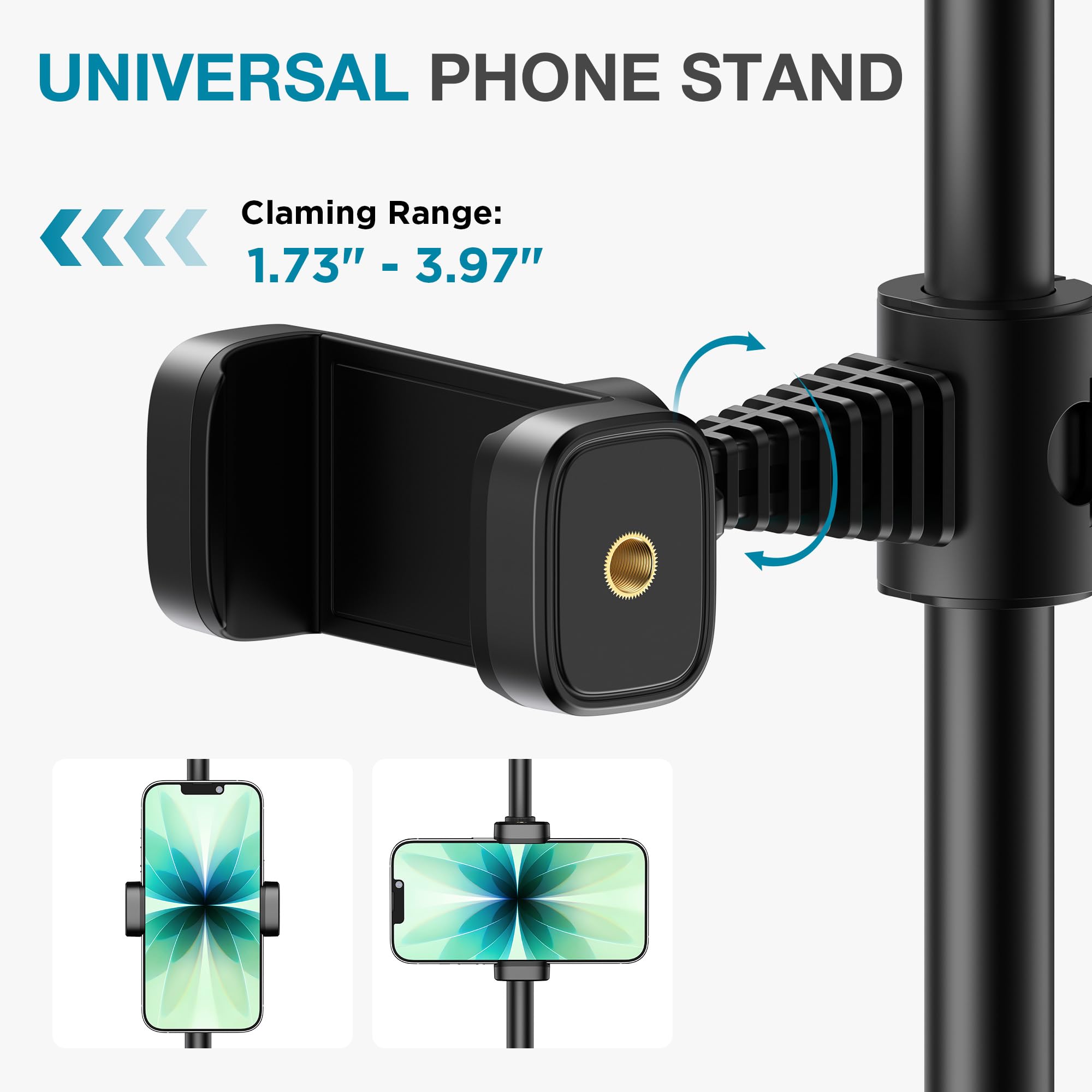 InnoGear Illuminazione con zoom per computer, 50 modalità di illuminazione, illuminazione per videoconferenza, con supporto per telefono cellulare, luci per selfie, scrivania, webcam, anello luminoso