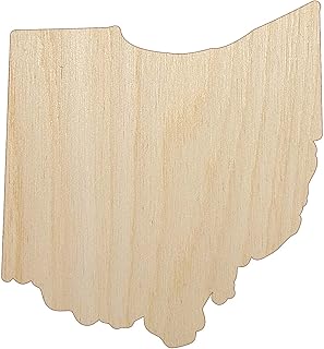 Ohio State Silhouette Unfinished Wood Shape Piece Cutout for DIY Craft Projects - 1/8 Inch Thick - 6.25 Inch Size