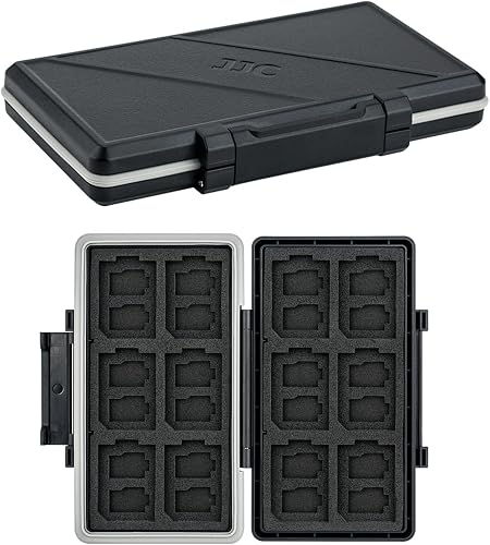 36 Slots Memory Card Case Water-Resistant Anti-Shock Memory Card Wallet for 24 Micro SD SDXC SDHC TF Cards and 12 SD SDXC SDHC Cards