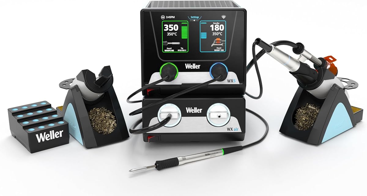 Weller Rework Set con WXsmart, WXair, WXUPS MS Smart Ultra Iron y WXDP120 Desoldador | WXS2020