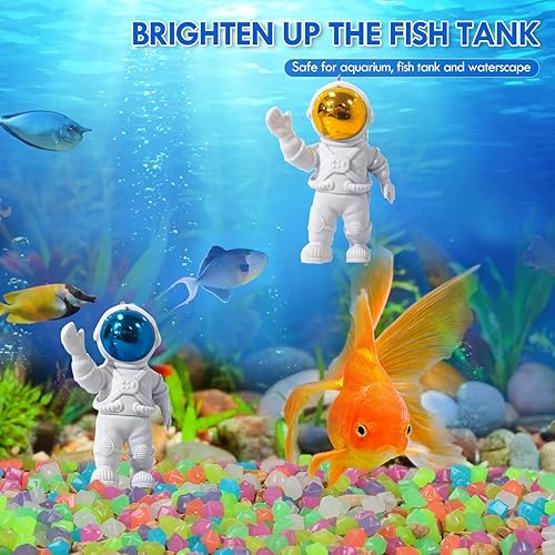 Miniatura 8 de Muzero Piedras que brillan en la oscuridad 100 piedras luminosas para rellenos de jarrones peceras acuarios rocas joyas falsas joyas de plástico