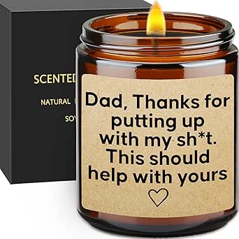 Dad Birthday Gifts, Christmas Gifts from Daughter Son Kids, Husband Gift from Wife, Grandpa Father's Day Gift for Dad Boyfriend Who Wants Nothing, Mens Funny Presents Bonus Daddy, Scented Candle