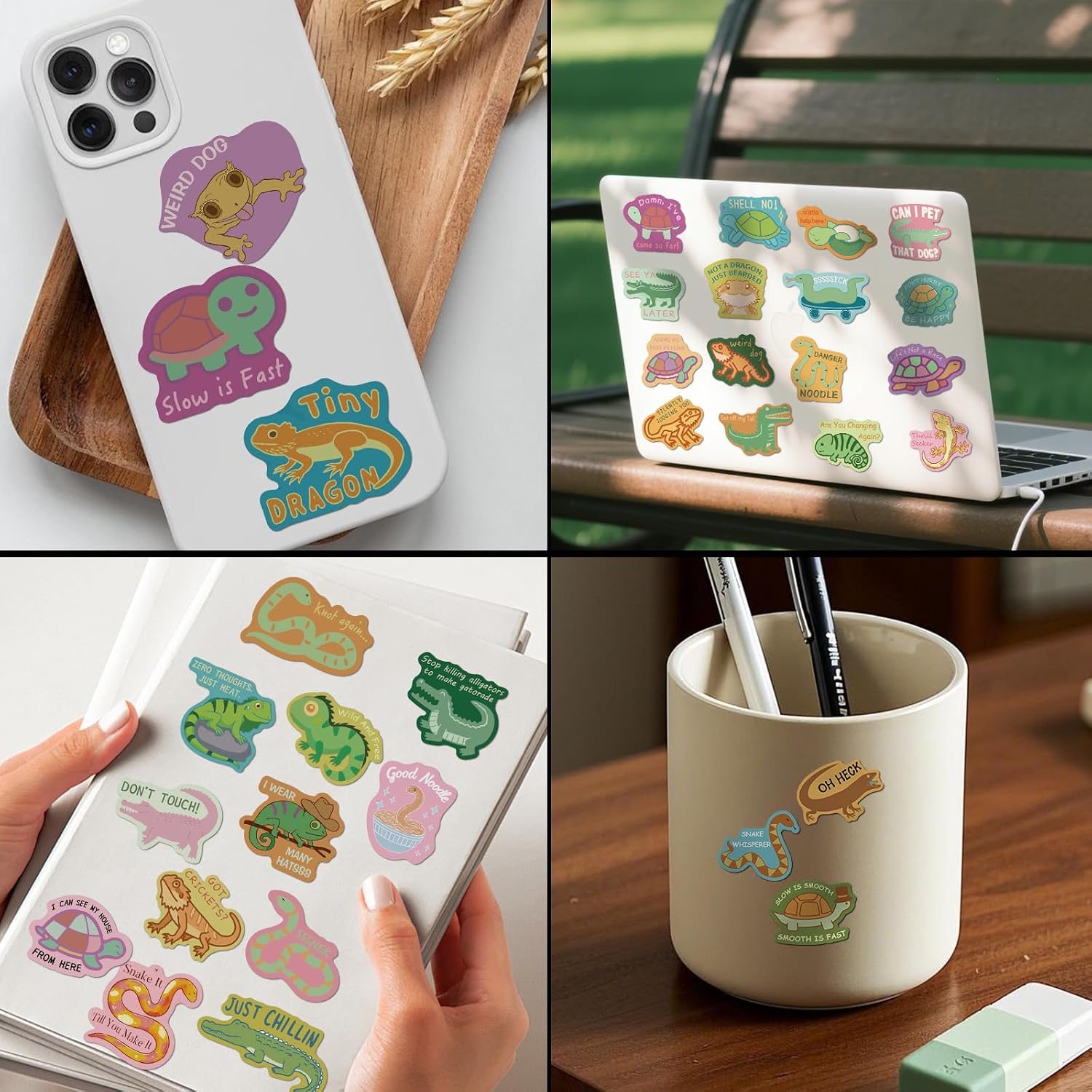 Funny Reptiles Waterproof Stickers for Adults Teen 50Pcs Cute Reptile Decal image 5