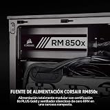Corsair Serie RMX, RM850x, 850 vatios, Certificado 80+ Gold, Fuente de alimentación totalmente modular (Modo de ventilador sin ruido, RPM cero, condensadores de 105°C, cables totalmente modulares