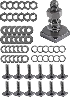 T Slot Bolts for Roof Rack Cross Bars, Platform, Cargo Basket, Stainless Square T Track Bolt Adapter to Secure Bike/Ski/Kayak Rack, Solar Panel, Awning, 4mm Thick