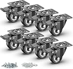 4 inch Swivel Caster Wheels,Heavy Duty Plate Casters with Safety Brake Total Capacity 1200lbs (Pack of 4)