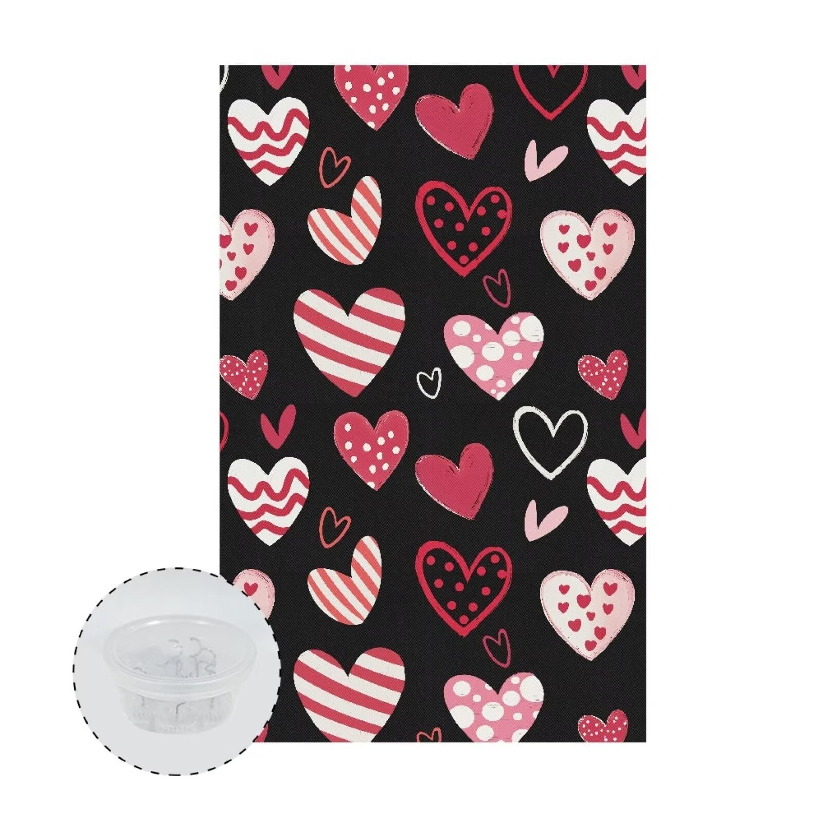 GLENLCWE Valentines Day Heart Sofa Headrest Protective Cover, Polyester Sofa Headrest Covers Wrinkle-Free Couch Headrest Protector for Christmas Decoration 3 Pcs