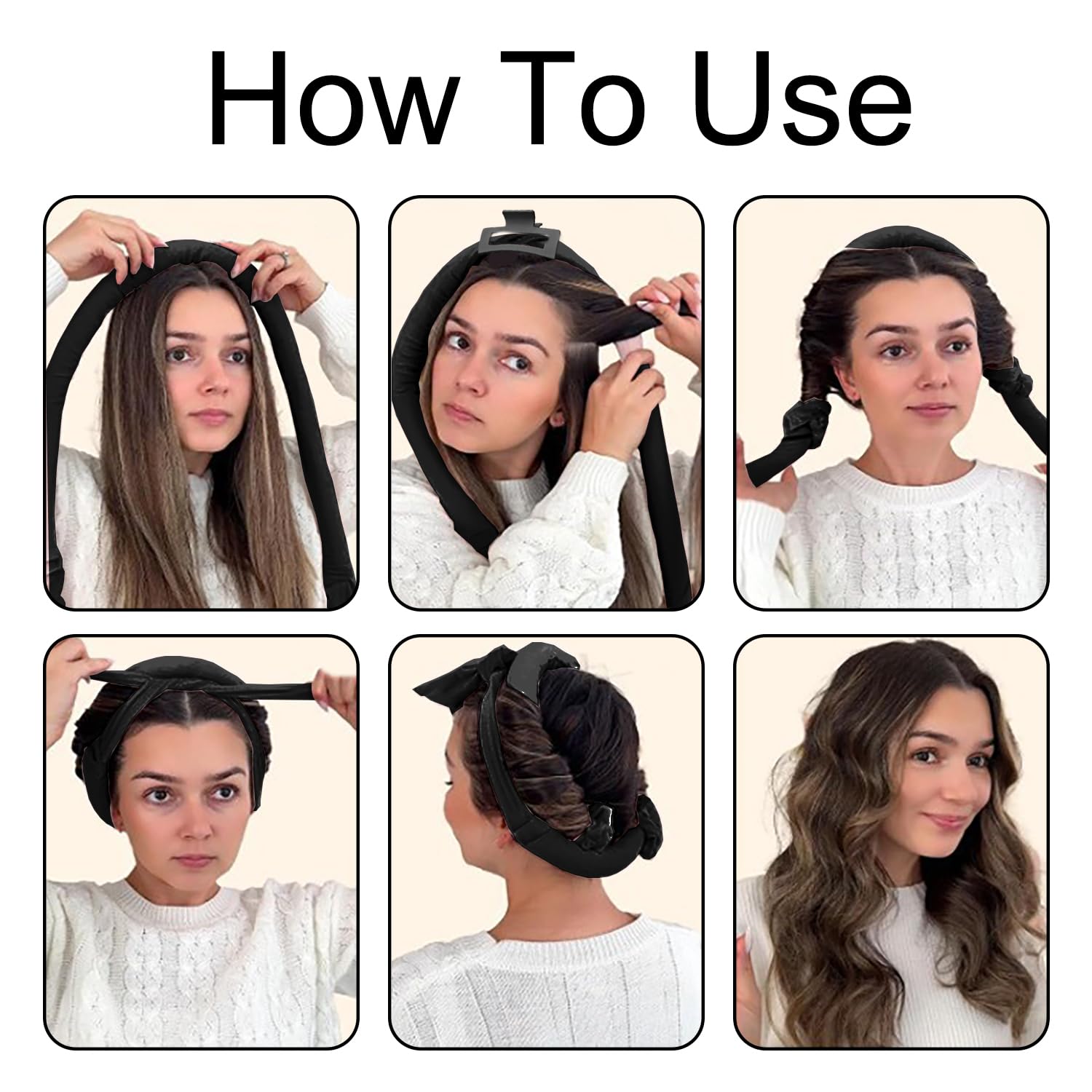 Heatless Curling Set,Velvet Hair Curler with Sleep Cap, DIY Hair Curling Band Styling Kit, Overnight Hair Rollers - Image 3
