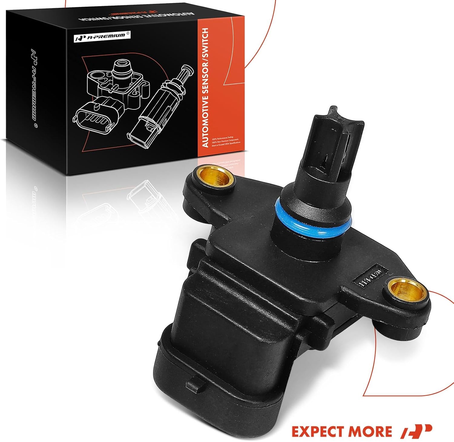 A-Premium Turbocharger Boost Pressure MAP Sensor [4 Blades] Compatible with Dodge Ram 1500 2002, Ram 2500 3500 2004-2007, 5.9L