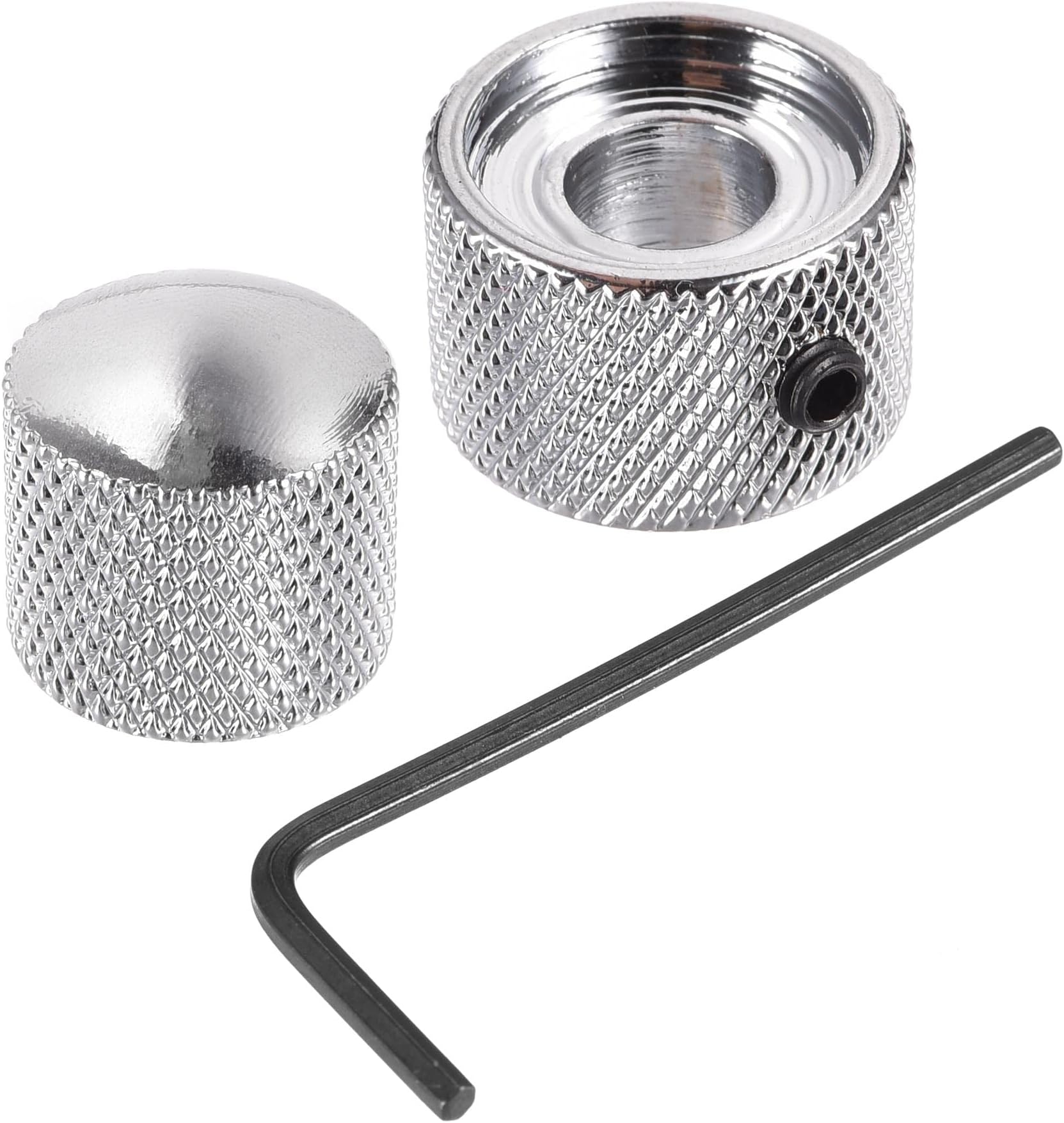 sourcing map Metal Dual Concentric Knob Stacked Volume Tone Control Knob for Electric Guitar, Bass