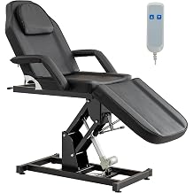 TATARTIST Electric Tattoo Chair Facial Bed Portable Massage Table with Remote Control Adjustable Height Esthetician Chair Professional Tattoo Spa Equipment Black