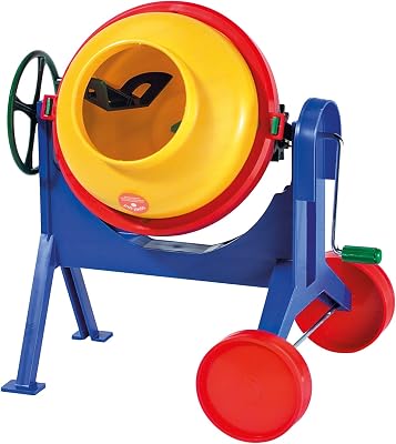 LENA – 5003 Betonnière, malaxeur à Ciment env. 28 cm, avec Fonction réaliste à l’aide de la Roue rotative et de la manivelle, pour Enfants à partir de 3 Ans, Jouets pour la Plage et Le bac à Sable