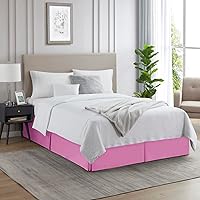 Vista 118 de Nestl - Falda plisada de cama de fácil ajuste, con caída a medida de 14 pulgadas, microfibra suave de doble cepillado, con calidad de hotel