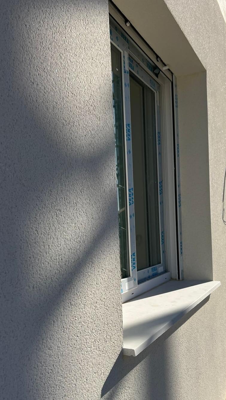 Vierteaguas para ventana de Hormigón Polímero marca Sintextone, Modelo Plano, Blanco Ral 9003, Repisa ventana, Alféizar ventana. (120x30 cm, blanco)