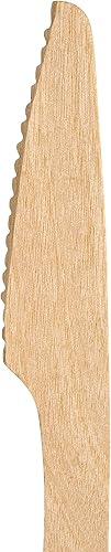 Miniatura 3 de Cuchillos XL de 7 pulgadas - (100 unidades) cuchillos de madera compostables, suministros biodegradables para fiestas, resistentes, tolerantes al