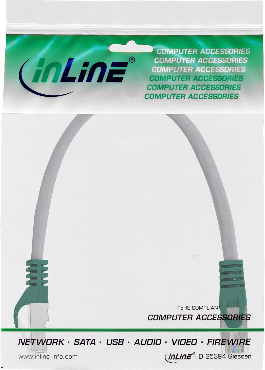 InLine 73533 SF/UTP Crossover Patch Cable (0.3 m) Grey