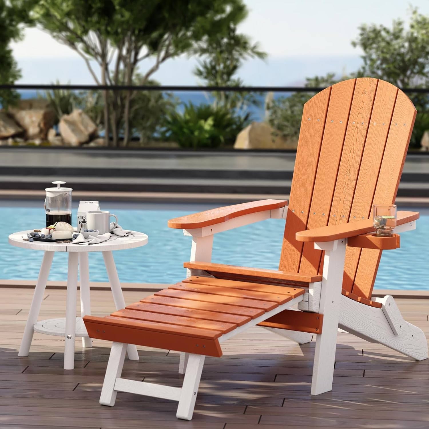 Folding Adirondack Chairs with Footrest Outdoor Taiwan Ubuy