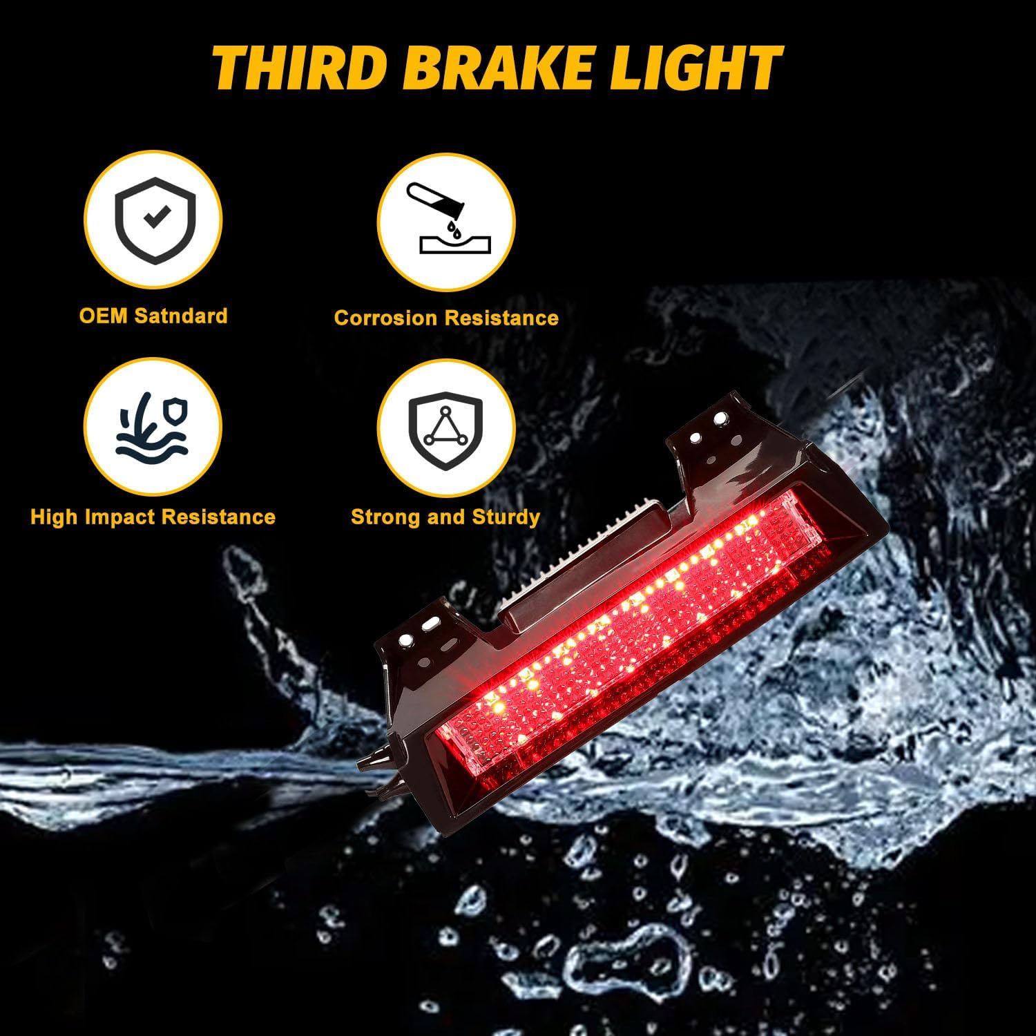 19330403 Center High Mount Stop Light 3rd Brake Light Assembly Compatible with Hummer H3 2006 2007 2008 2009 2010,Replace 10357891 15816671 923-082