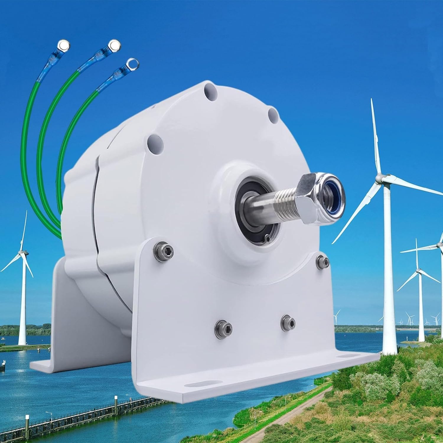 3 Phase Gearless Permanent Magnet Genera-tor Low RPM Permanent Magnet Ge-nerator 10000W,12000W,14000W,16000W, Ac Alternator Water Wind Generator with Controlle(12V,10000W)