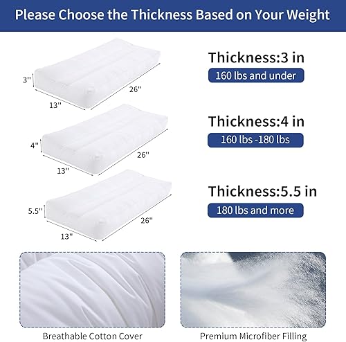 Miniatura 5 de HOMBYS Almohada de rodilla para personas que duermen de lado, alternativa de plumón entre la almohada de piernas para dormir, almohada debajo de la