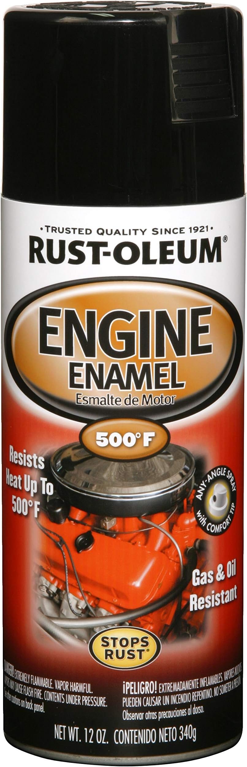 248932 Engine Enamel Spray Paint, 12 oz, Gloss Black
