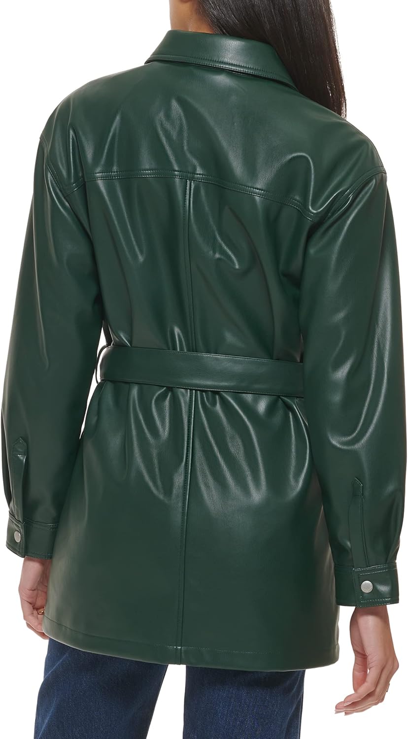 Levi's Women's Faux Leather Belted Shirt Jacket (Standard & Plus Sizes) - Image 4