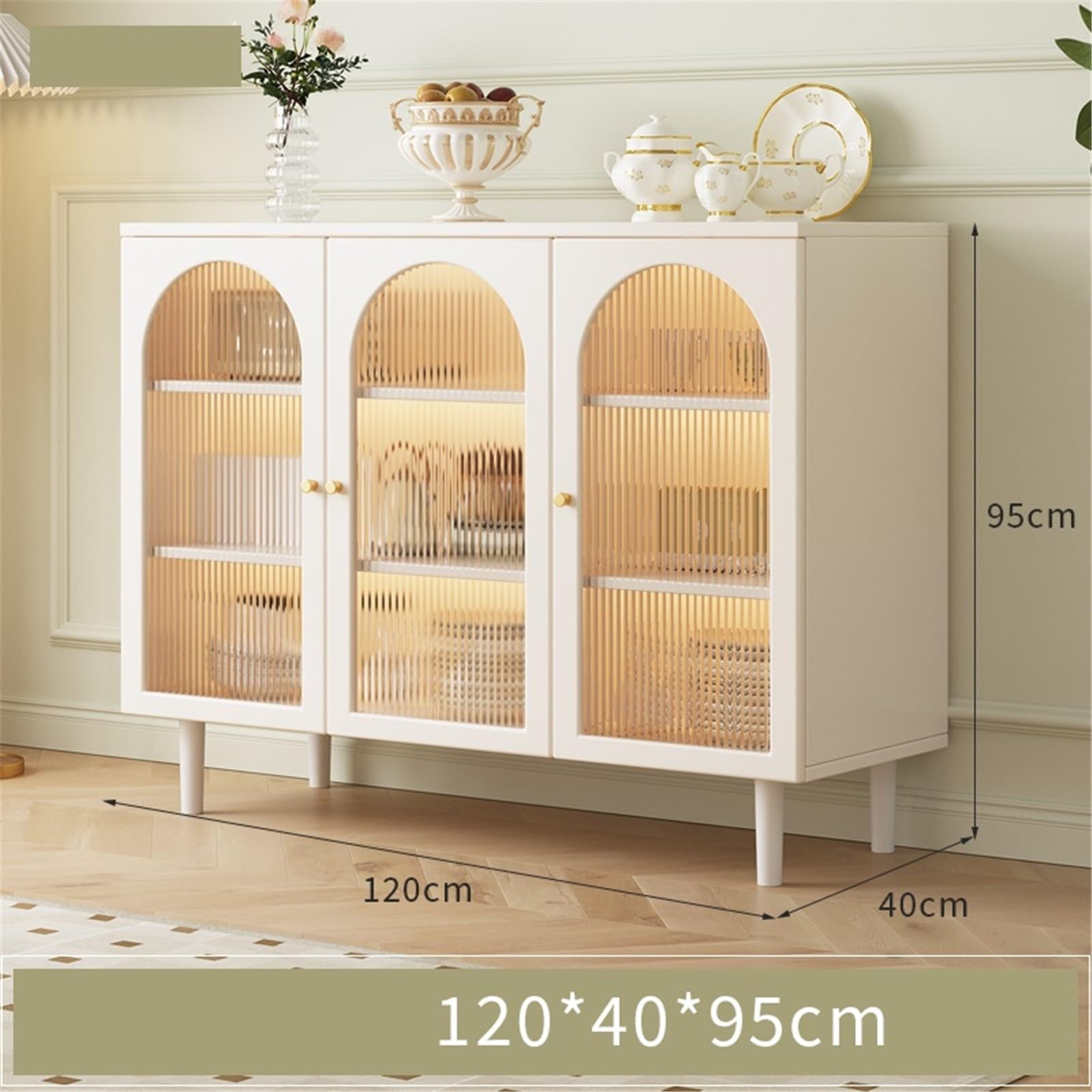 Armadio cucina Glass Sideboard Modern Simple Shelf Three Door Wooden stoccaggio