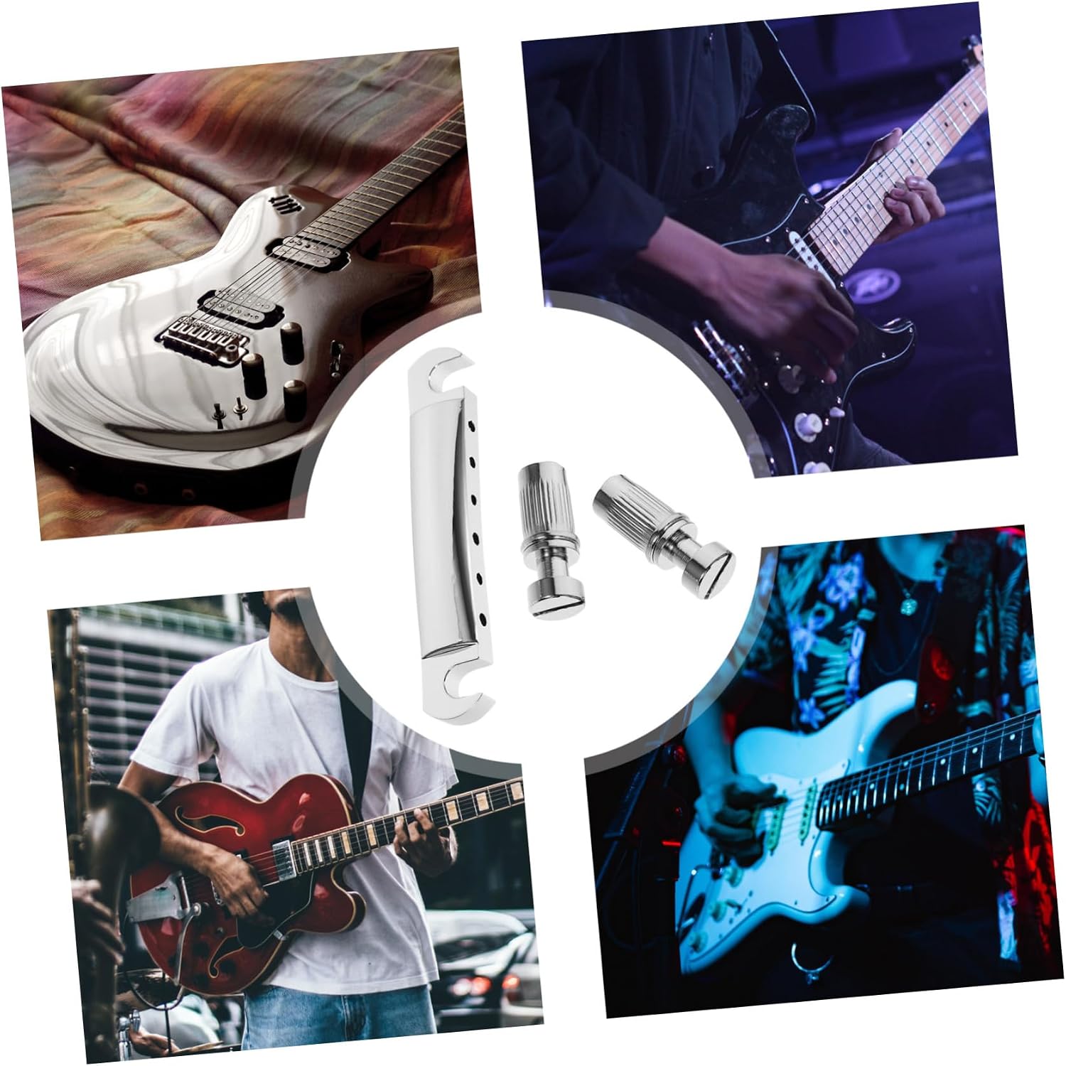 Guitar Roller Bridge Tailpiece Set Electric Guitar Bridge Tailpiece Part