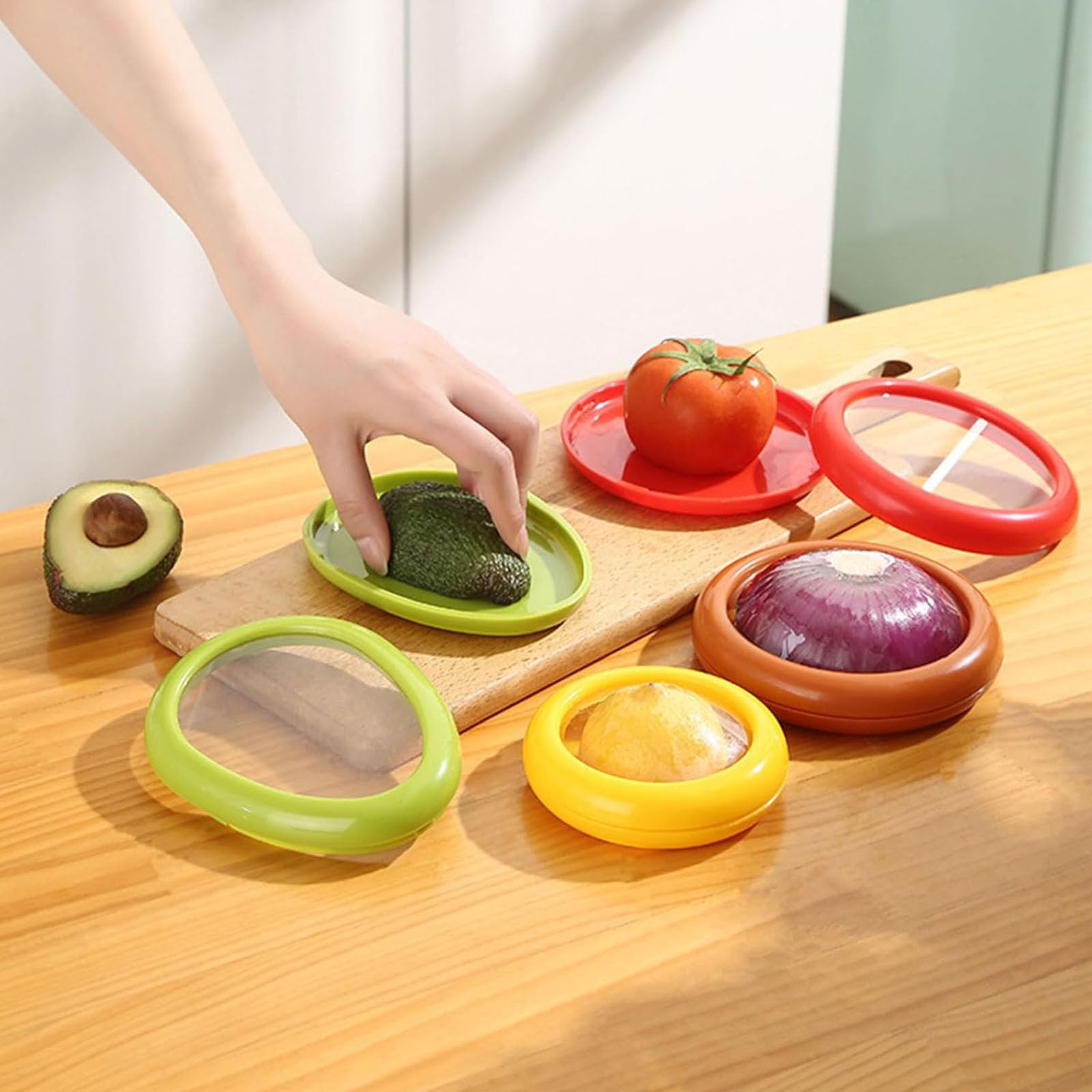 Set 4 Contenitori In Silicone Per Frutta E Verdura – Antiossidazione Con Chiusura Ermetica – Privi Di BPA, Impilabili, Lavabili In Lavastoviglie – Capacità 1 Tazza