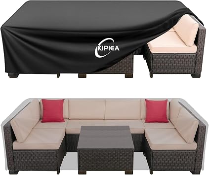 Outdoor Furniture Covers Waterproof, 420D Heavy-Duty Patio Furniture Set Covers, No Tears Anti UV No Fading 89" L89" W28" H