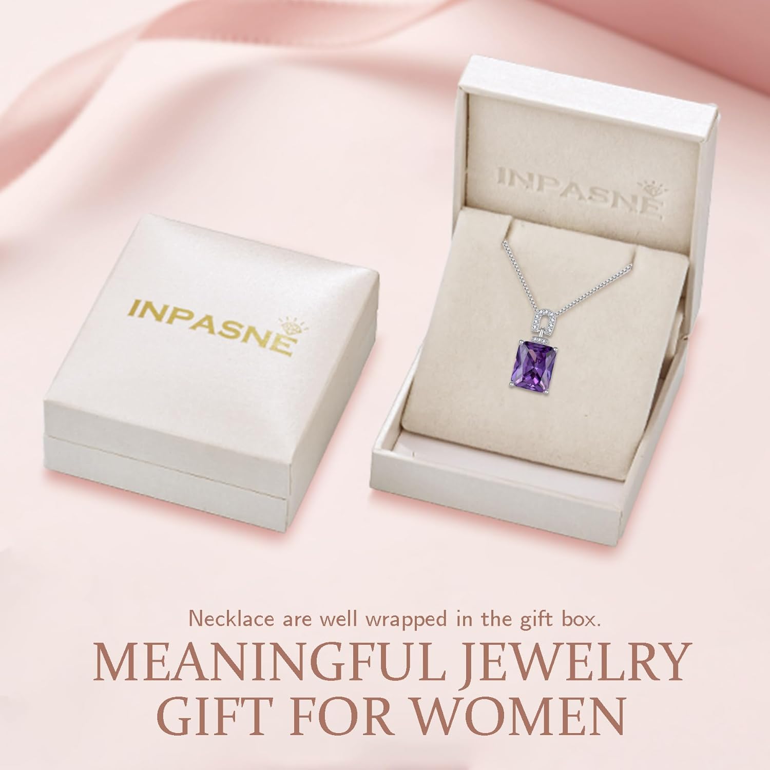 Emerald Cut Necklace 925 Sterling Silver Baguette Birthstone Pendant Necklace Jewelry Gifts for Women - Image 6