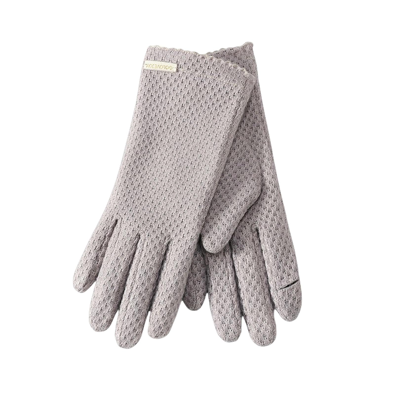 Guantes de invierno gruesos femeninos color desnudo de código medio modelo DY48