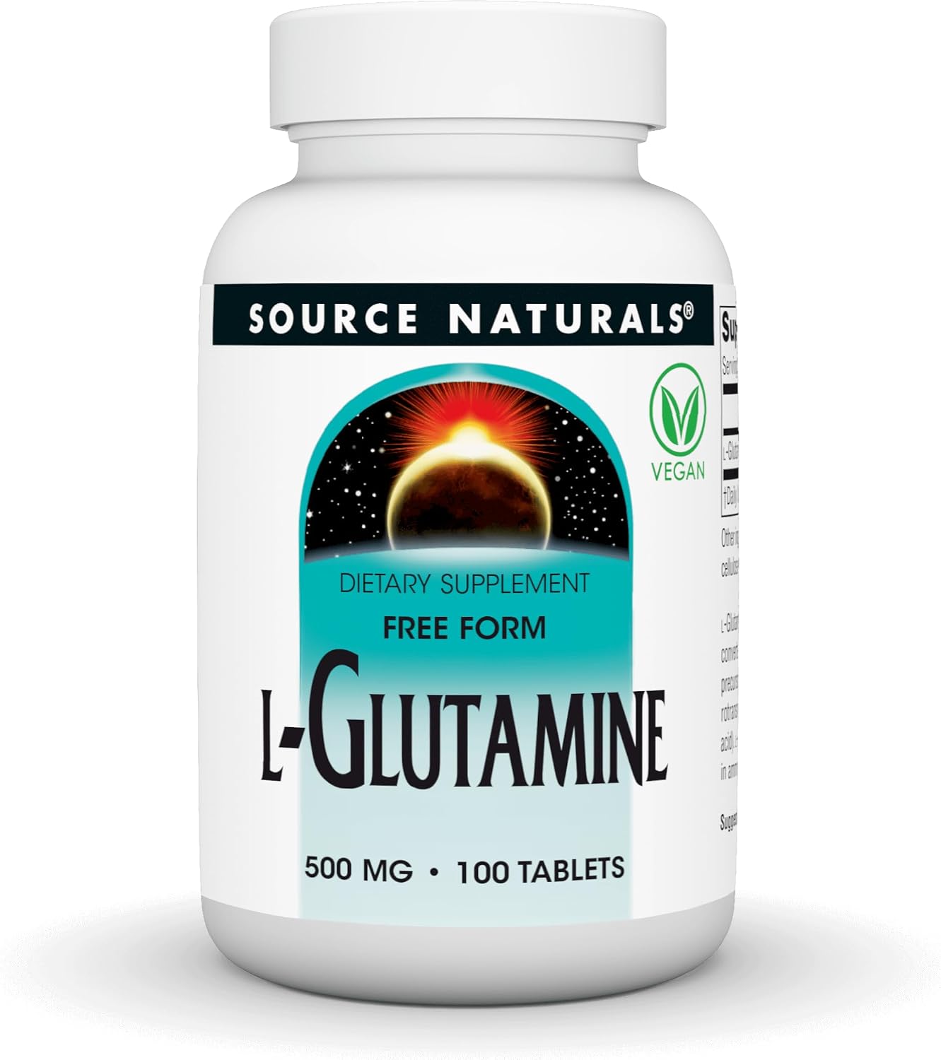 Source Naturals Free Form L-Glutamine - 500mg - 100 Tablets