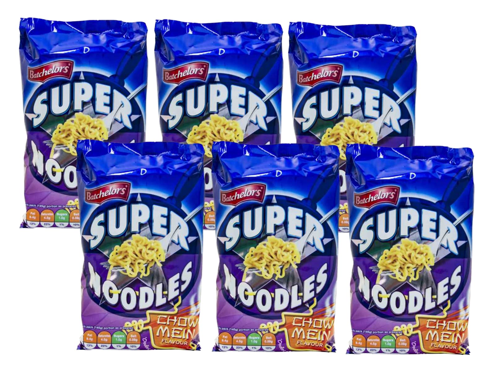 Batchelors Super Noodles Chow Mein | Confezione da 6 x 90 g