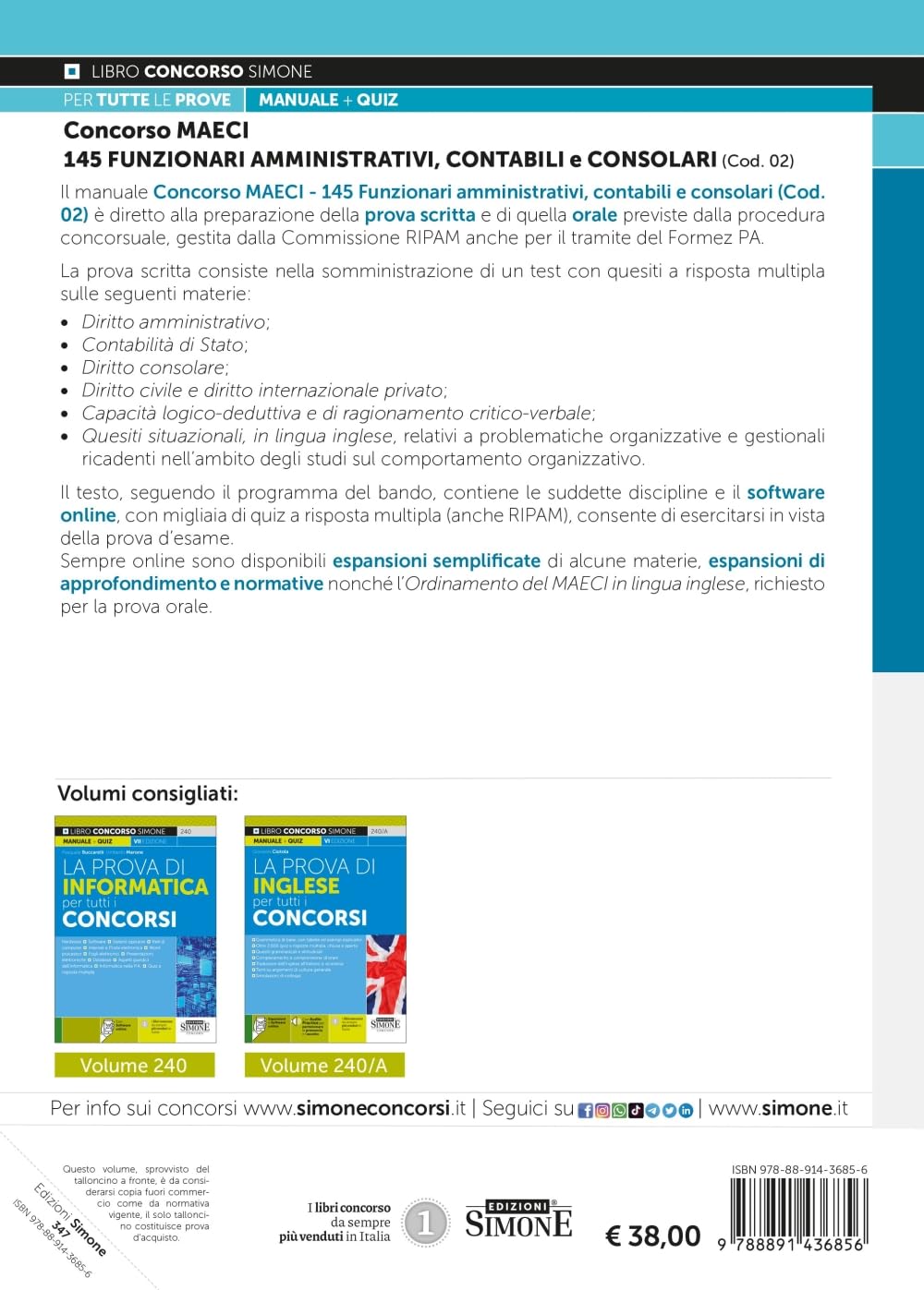 Concorso MAECI 2023 145 Funzionari Amministrativi Contabili e Consolari (Cod. 02) - Manuale per la preparazione