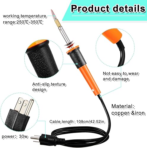 Miniatura 3 de 19 herramientas eléctricas de cortador de cuchillos calientes, cortador de plantillas multiusos con soporte de metal, 14 cuchillas, 3 fundas para