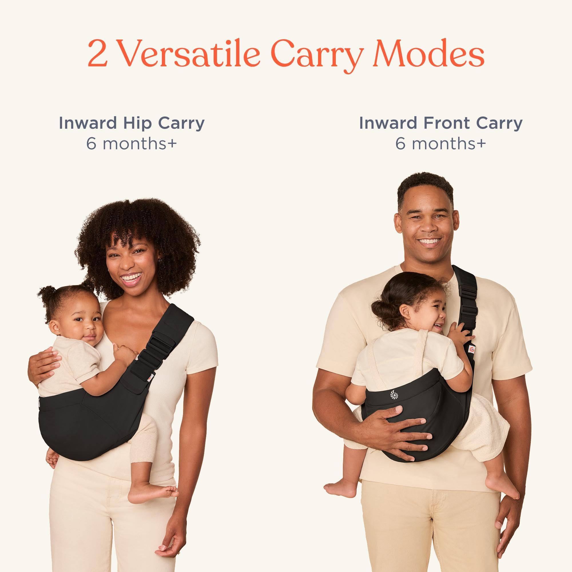 Ergobaby Upsie Sling Baby Hip Carrier, Ergonomic Hip Carrier for Babies and Toddlers from 6 Months (7.7-20.4 kg), Spontaneous Switching Between Walking and Being Carried, Onyx Black — view 8