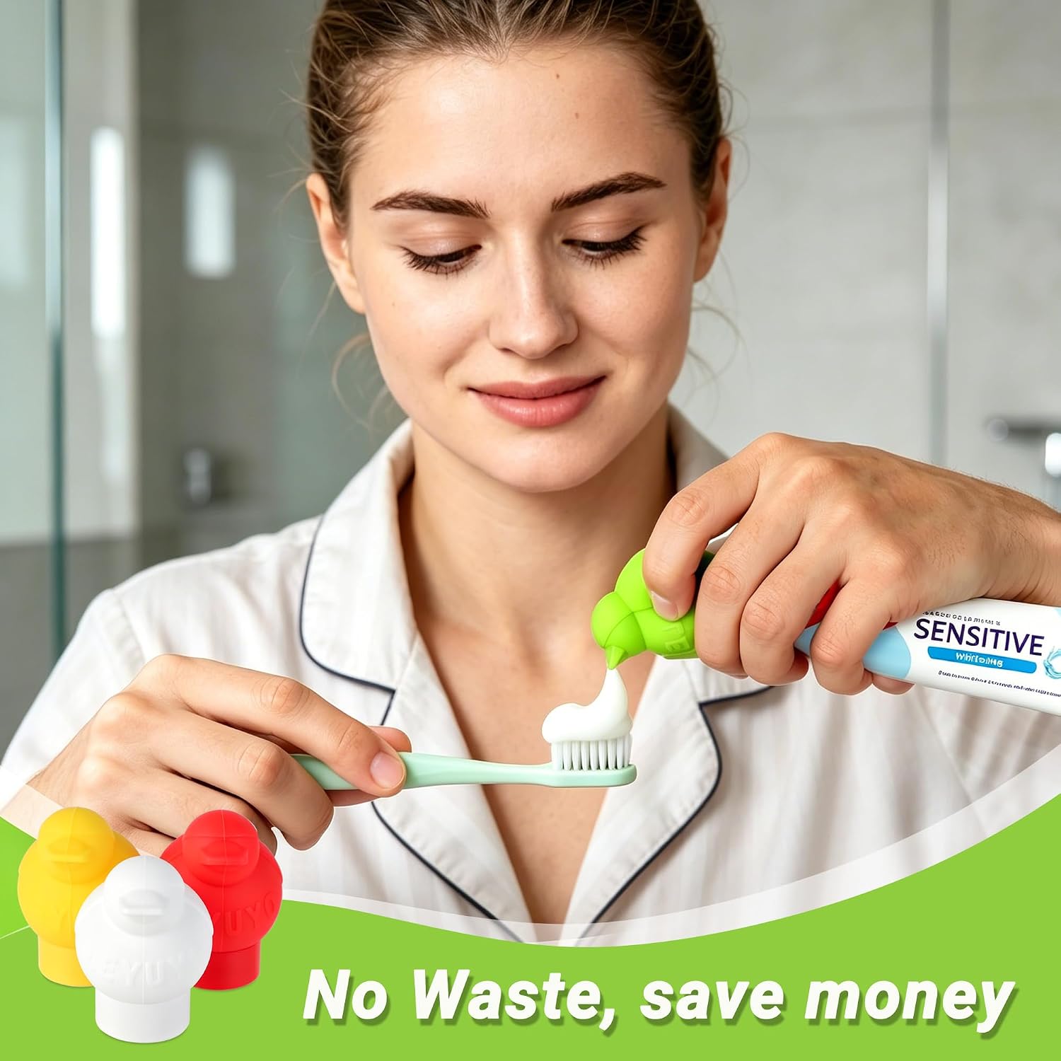 Toothpaste Squeezer, Toothpaste Dispenser for Kids & Adults, Automatic Toothpaste Tube Squeezers Tool, Self Closing Toothpaste Caps for Most Toothpaste Tube, Precise Dosing, No Mess No Waste image 5