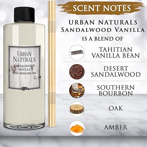 Miniatura 503 de Urban Naturals Reed Diffuser Oil Refill Ocean Mist Sea Salt with Salt Spray, Violet Leaf, Sea Grass, Driftwood 8 oz + Free Reed Sticks, Made in The