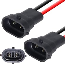 HiSport 14AWG 2PCS H11 H8 881 Socket Adapter Plug Connector Wiring Harness for Headlight Fog Light Retrofit