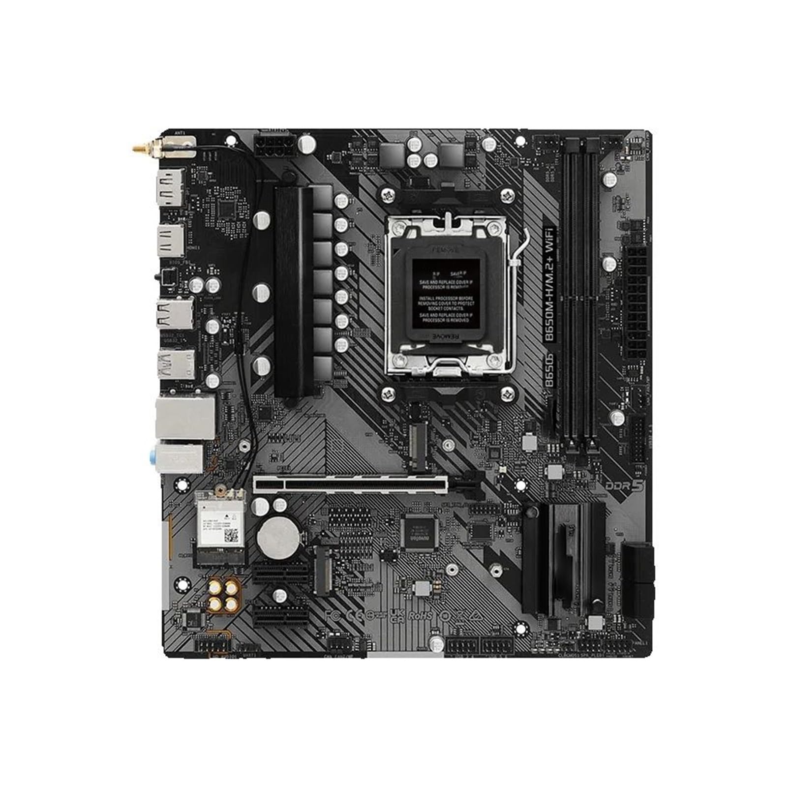Placa Madre Fit For Asrock B650M-H/M.2+ WiFi Micro-ATX B650, procesadores CPU Serie Ryzen 7000/8000/9000, Placa Base AM5