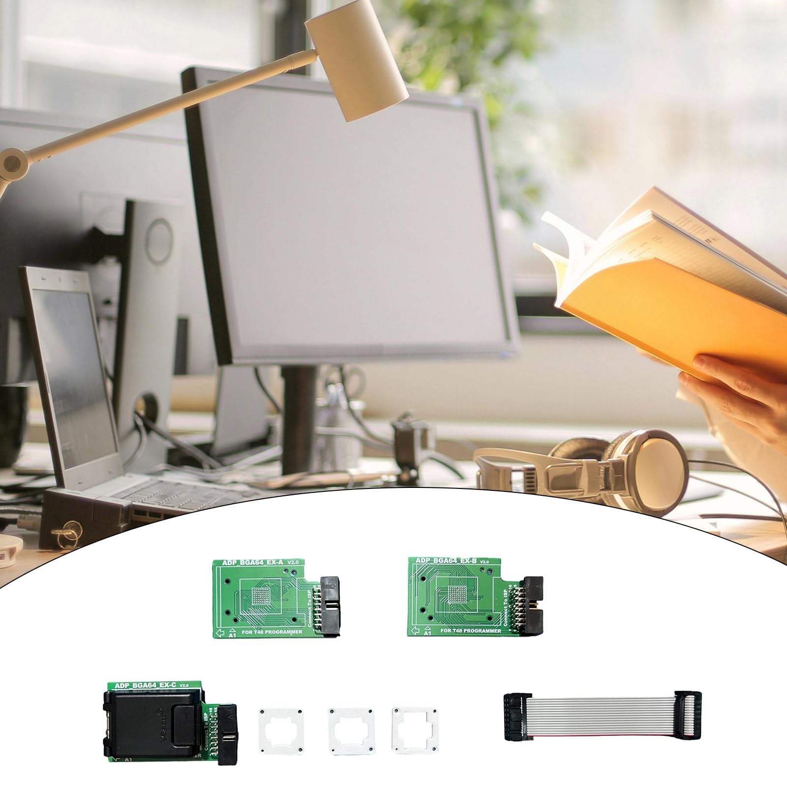 BGA64 Presa di prova per programmatori specifici T48 Forma ad alta precisione Sonde durevoli per ingegneri elettronici Posizionamento preciso del chip